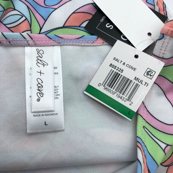 Salt + Cove Juniors' Printed High-Waist Bikini Bottoms Geometric Colorful L - Picture 5 of 6